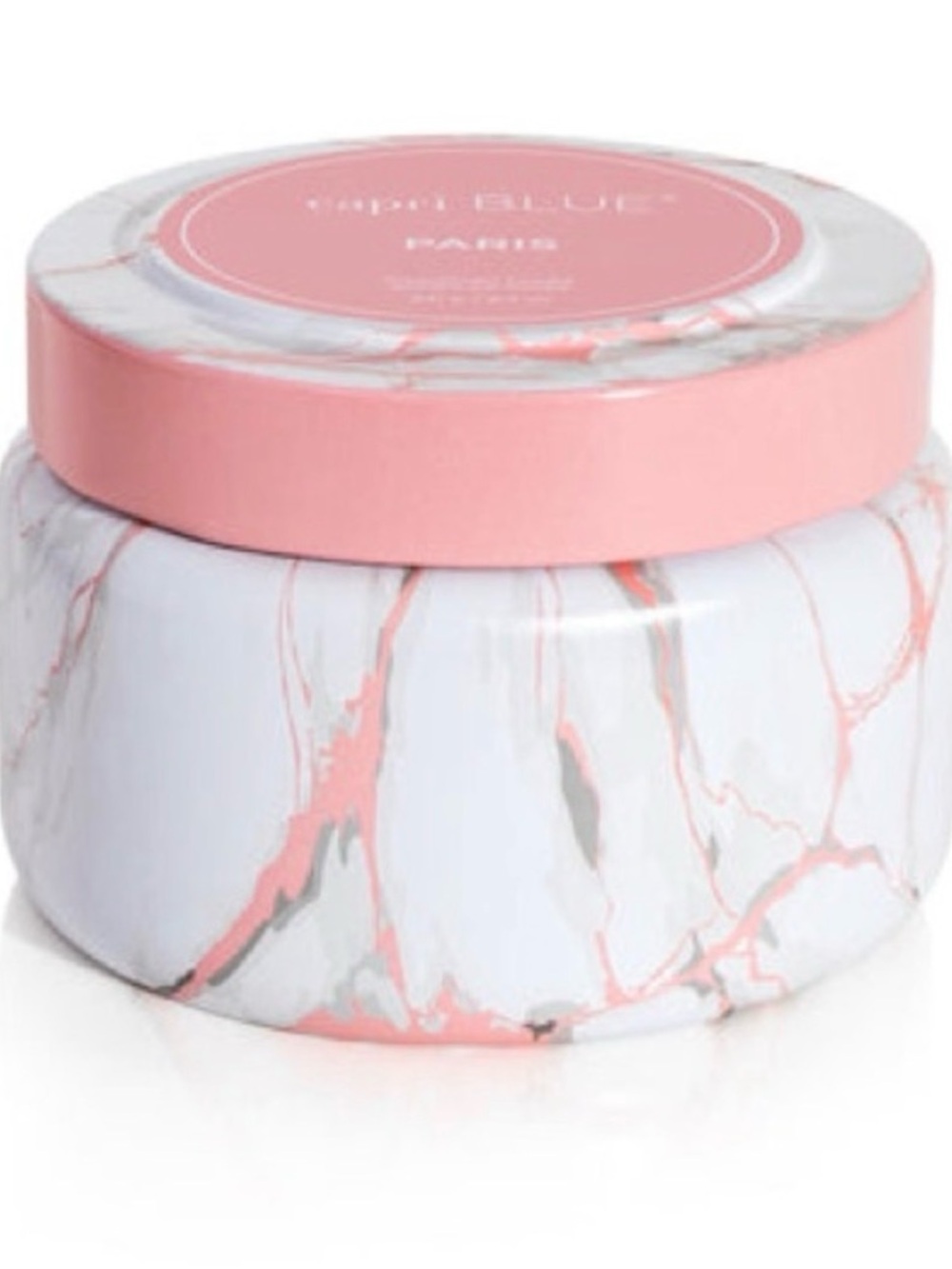 New Capri Blue “Paris” Marble Scented Candle Jar in Pink and White - 8.5oz